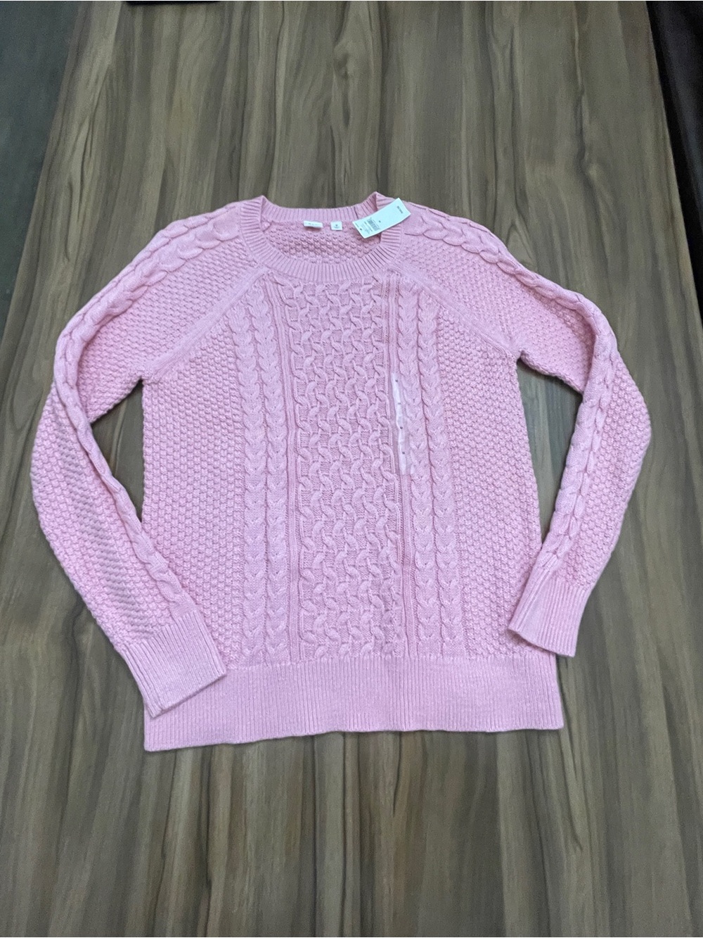 NWT GAP Classic Cable Knit Sweater - Pink M